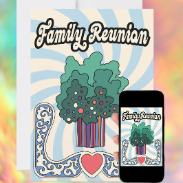 Retro Modern familjeåterförening Inbjudningar