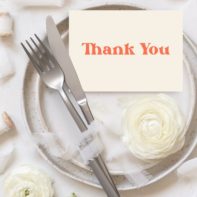 Retro Modern fet och Chic Bröllop Tack Kort (Bold & Chic Retro Modern Wedding Thank you Card
)