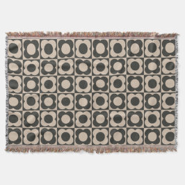 Retro modern -Flower Checkerboard - neutral taupe  Filt