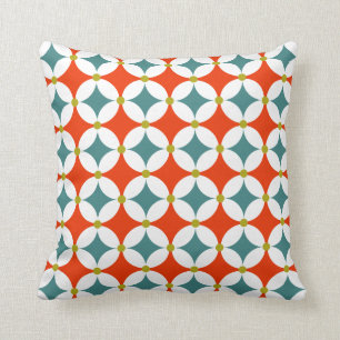 Retro Modern Geometric Colorour med flera mittpunk Kudde