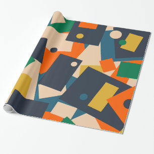 Retro Modern Geometric Dot Patchwork-Abstrakt Presentpapper