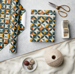 Retro Modern Geometric Mönster i mitten av århundr Presentpapper