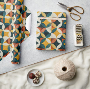 Retro Modern Geometric Mönster i mitten av århundr Presentpapper