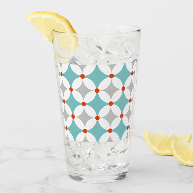 Retro Modern Geometric Mönster i mitten Glaskopp (Framsida Ice)