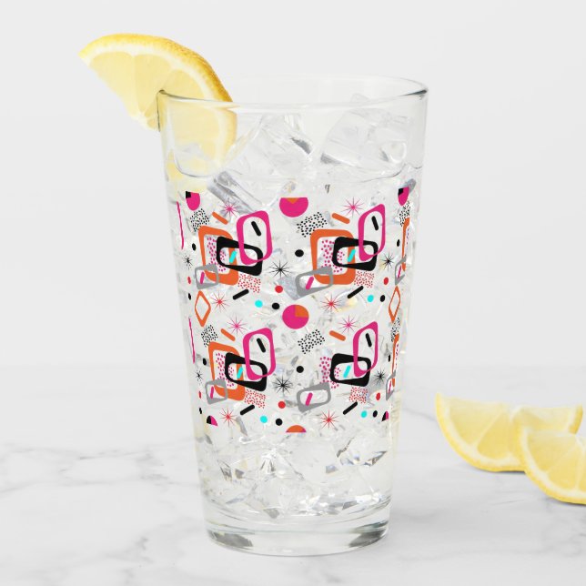 Retro Modern glas för geometrisk Mönster i mitten (Framsida Ice)