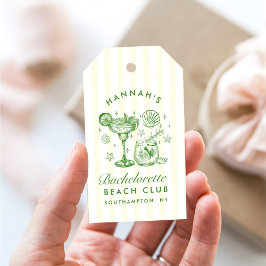Retro Modern Green & Yellow Bachelorette Weekend Presentetikett