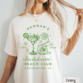 Retro Modern Green & Yellow Bachelorette Weekend T Shirt