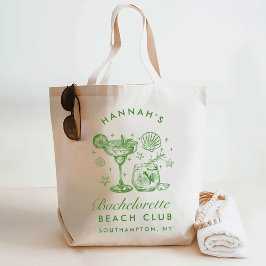 Retro Modern Green & Yellow Bachelorette Weekend Tygkasse