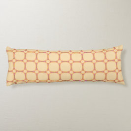 Retro Modern Grid 70s Pink Cream Mocha Squares Kroppskudde