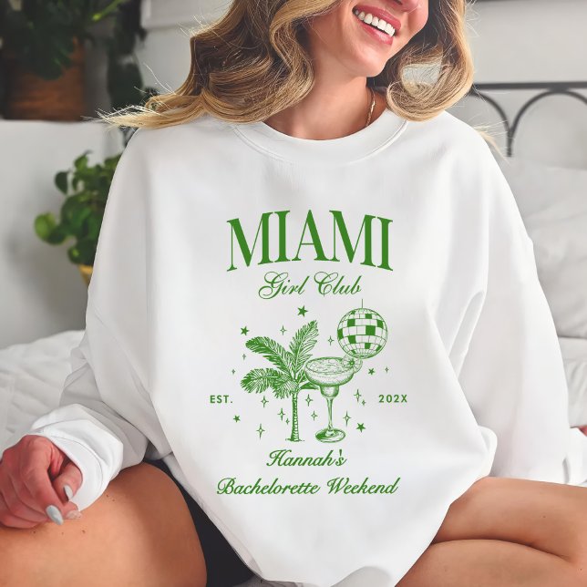 Retro Modern Grön & Gul Miami Bach-fest T Shirt (Skapare uppladdad)