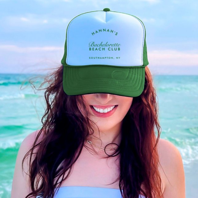 Retro Modern Grön Möhippa Keps (Retro Modern Green Bachelorette Trucker Hat)