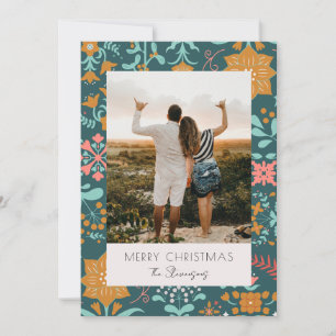 Retro Modern Grönt God jul Helgdag Card Inbjudningar