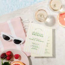 Retro Modern Grönt & Gult Bachelorette Helg