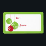 Retro Modern Grönt och Red Snowflake Ornaments Fraktsedel<br><div class="desc">En nyare helgdag-märkre som återger modern grönt och röda helgdag med snöflingor. En söt detalj för helgdag e-post,  presenter och mycket annat.</div>