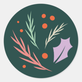 Retro Modern Helgdag Sticker Runt Klistermärke