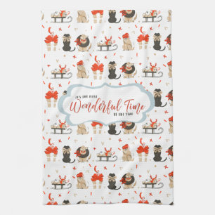 Retro Modern Helgdag under mitten av århundradet Kökshandduk