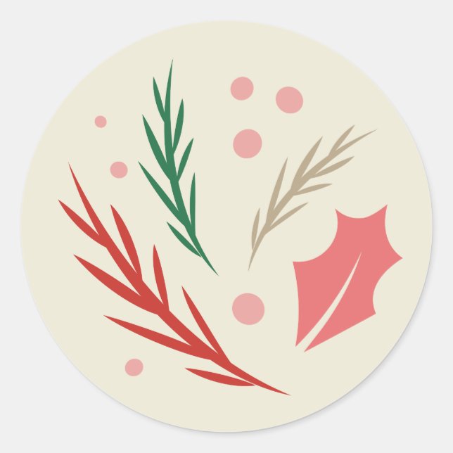 Retro Modern Holiday Etikett (Framsida)