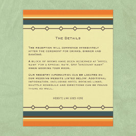 Retro Modern Inspired Bröllop i mitten av århundra Tilläggskort