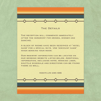 Retro Modern Inspired Bröllop i mitten av århundra Tilläggskort