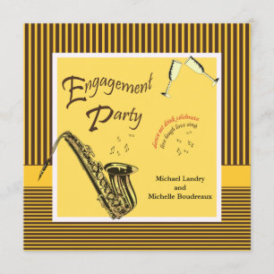 Retro Modern Jazz-Förlovningsfest Inbjudningar