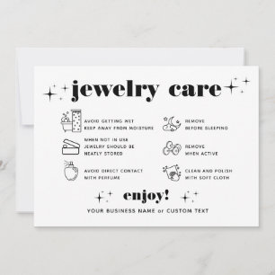 Retro Modern Jewelry Care Tack Company Logotyp Inbjudningar