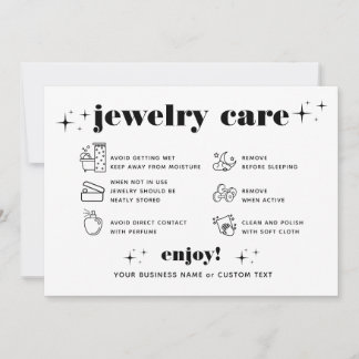 Retro Modern Jewelry Care Tack Company Logotyp Inbjudningar