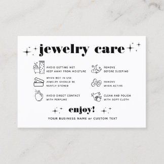 Retro Modern Jewelry Care Tack Company Logotyp Visitkort