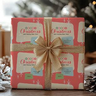 Retro Modern jul i mitten av århundradet Presentpapper