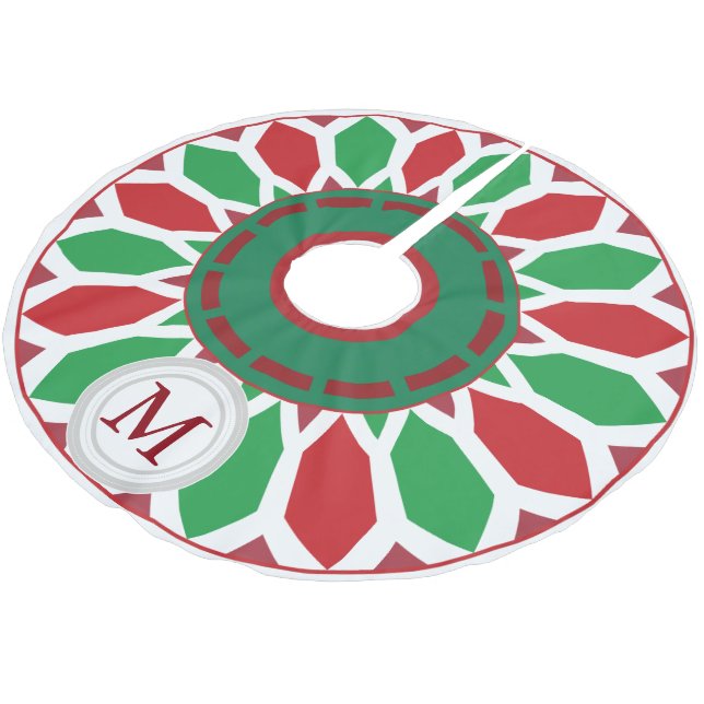 Retro Modern jul Poinsettia Geometric Julgransmatta Borstad Polyester (Vinklad)
