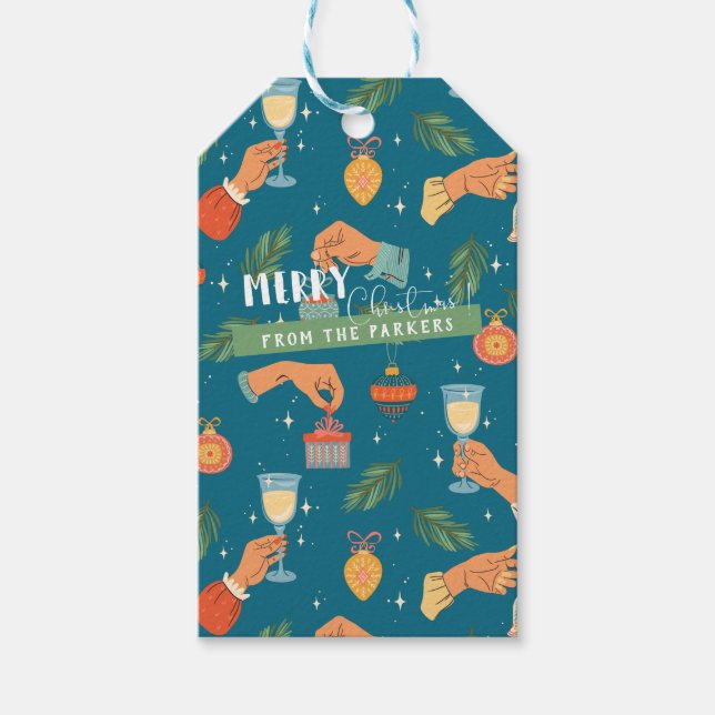 Retro Modern julklapp - Helgdag Ta Presentetikett (Framsidan)