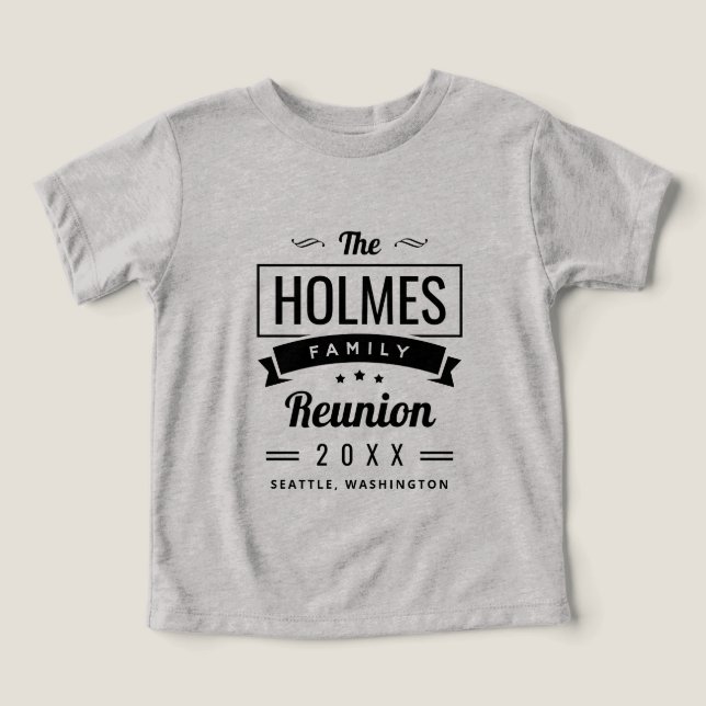 Retro Modern Logotyp för familjeåterförening T Shirt (Design Framsida)