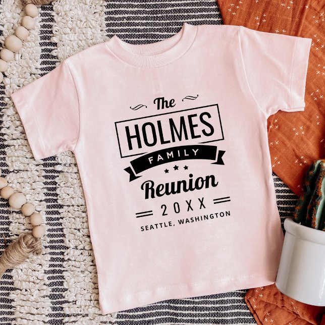 Retro Modern Logotyp för familjeåterförening T Shirt (Skapare uppladdad)