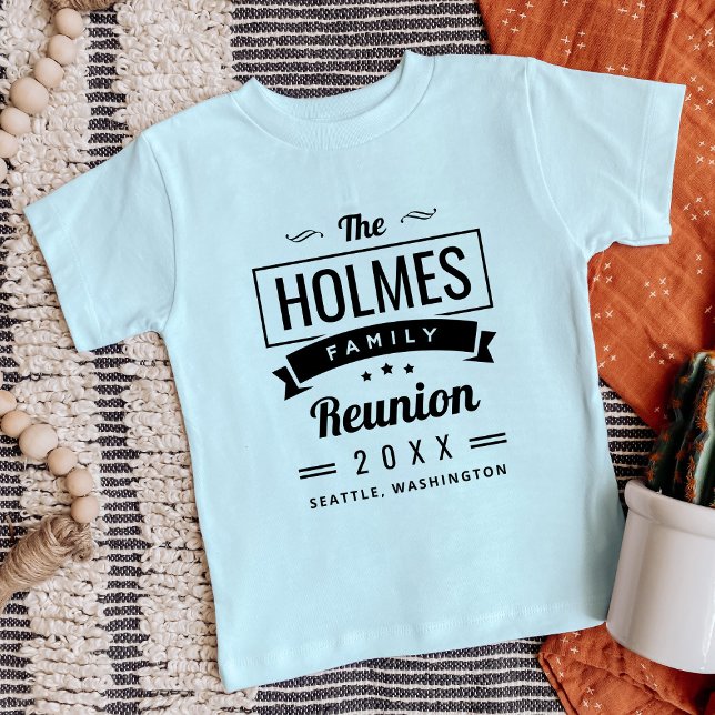 Retro Modern Logotyp för familjeåterförening T Shirt (Skapare uppladdad)