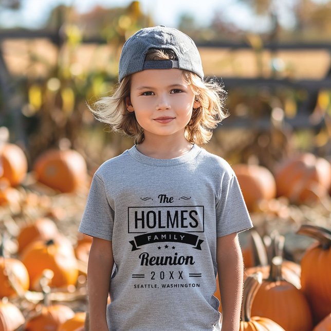 Retro Modern Logotyp för familjeåterförening T Shirt (Skapare uppladdad)