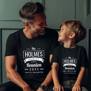 Retro Modern Logotyp för familjeåterförening T Shirt