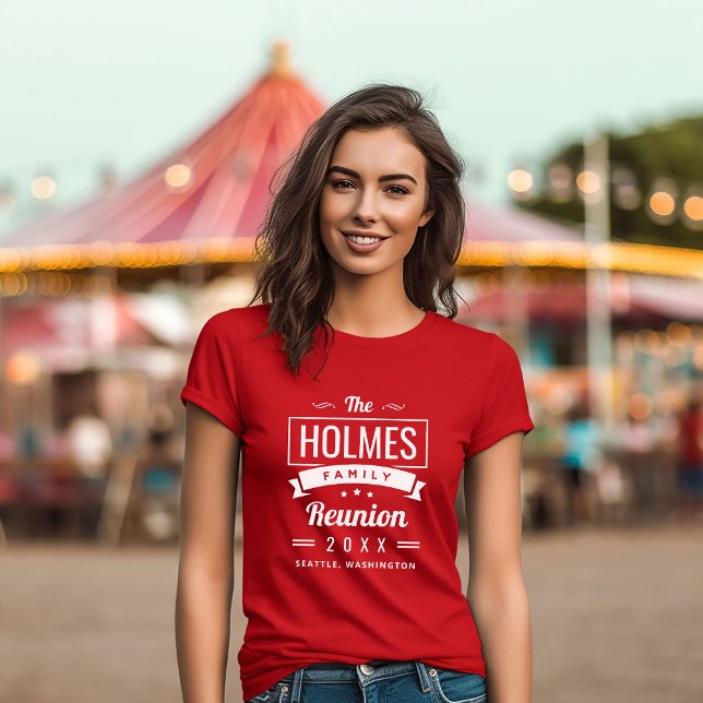 Retro Modern Logotyp för familjeåterförening T Shirt (Skapare uppladdad)