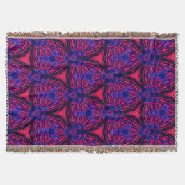Retro Modern Magenta Electric Bloom Throw Blanket Filt