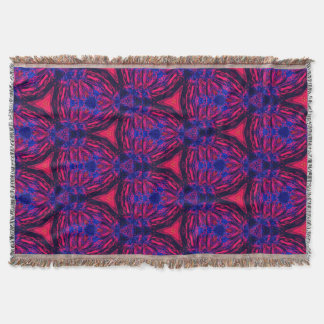 Retro Modern Magenta Electric Bloom Throw Blanket Filt