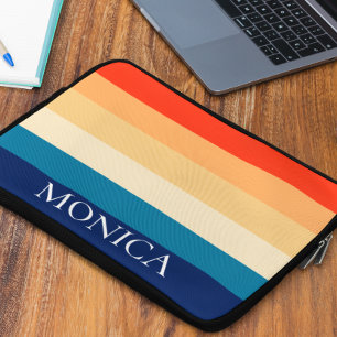 Retro Modern Mall Monogram för 70s Rand Laptop Fodral