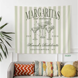Retro Modern Margaritas och Matrimony Stripe Bach Fleecefilt