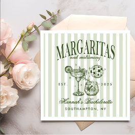 Retro Modern Margaritas och Matrimony Stripe Bach Pappersservett