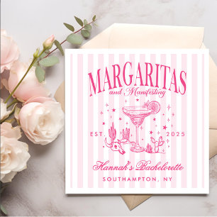 Retro Modern Margaritas och Matrimony Stripe Bach Pappersservett