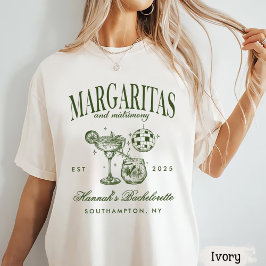 Retro Modern Margaritas och Matrimony Stripe Bach T Shirt