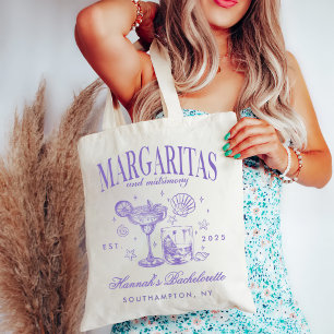 Retro Modern Margaritas och Matrimony Stripe Bach Tygkasse