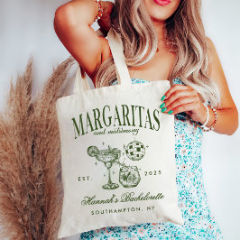 Retro Modern Margaritas och Matrimony Stripe Bach Tygkasse