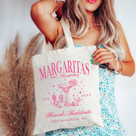 Retro Modern Margaritas och Matrimony Stripe Bach Tygkasse