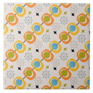 Retro Modern Mid Century Starburst Mönster Kakelplatta