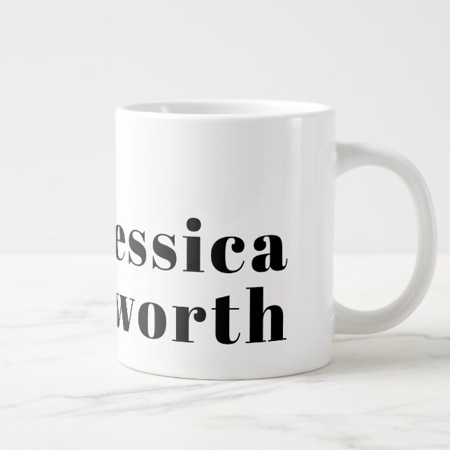 Retro Modern Minimal Namn eller Affärsmall Jumbo Mugg (Höger)