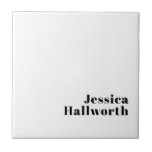 Retro Modern Minimal Namn eller Affärsmall Kakelplatta<br><div class="desc">En modern,  formaterad design som du kan anpassa när du vill.</div>