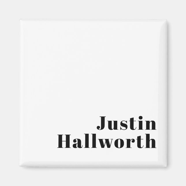 Retro Modern Minimal Namn eller Affärsmall Magnet (Framsidan)